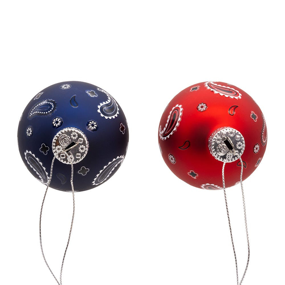 65MM Glass Bandana Style Ball Ornaments