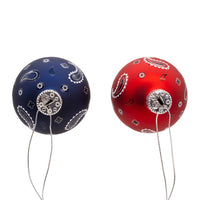 65MM Glass Bandana Style Ball Ornaments