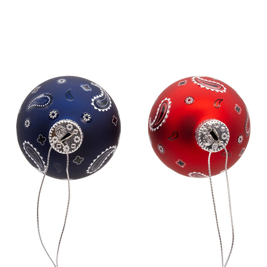 65MM Glass Bandana Style Ball Ornaments