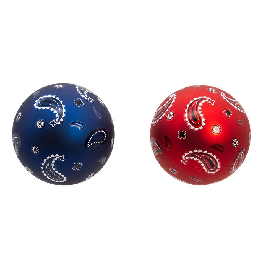 65MM Glass Bandana Style Ball Ornaments