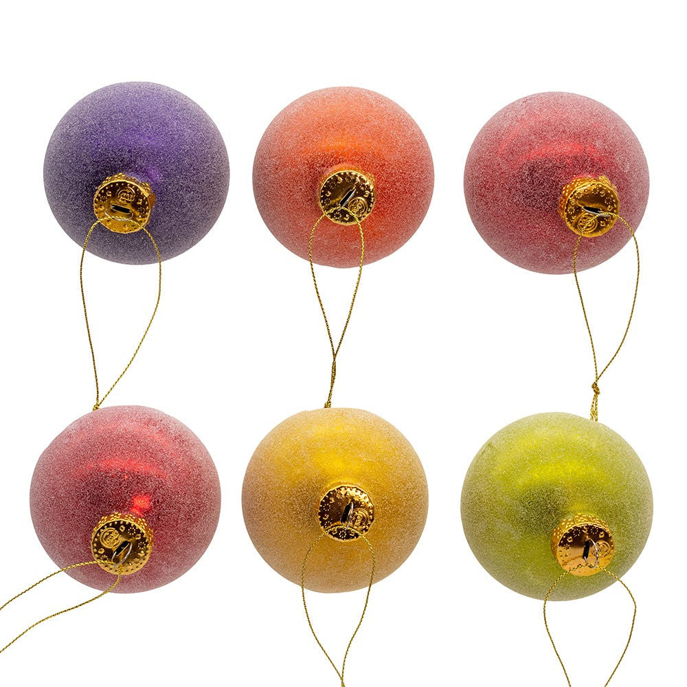 80MM Glass Sugar Frosted Solid Color Ball Ornaments