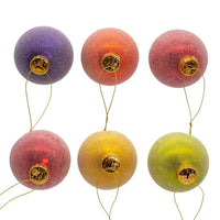 80MM Glass Sugar Frosted Solid Color Ball Ornaments