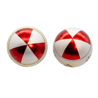 80MM Glass Holly Leaves Ball Ornaments, 2 Assorted