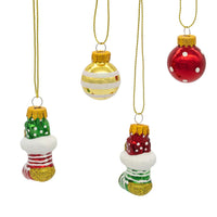 25MM Glass Stocking & Ball Ornaments