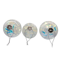 90MM Glass Iridescent Snowflake Ball, Finial and Onion Ornaments