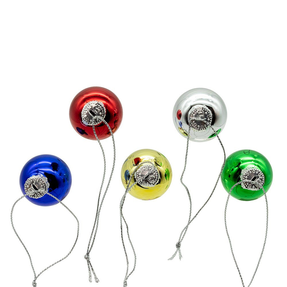 Glass Multicolor Ball Ornaments With Gold Treetop