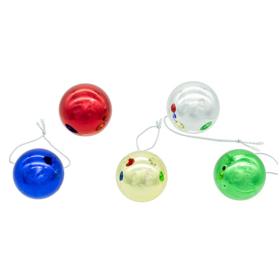 Glass Multicolor Ball Ornaments With Gold Treetop