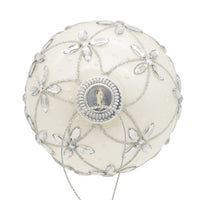 80MM Glass Silver Jeweled Ball Ornaments