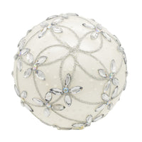 80MM Glass Silver Jeweled Ball Ornaments