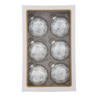 80MM Glass Silver Jeweled Ball Ornaments