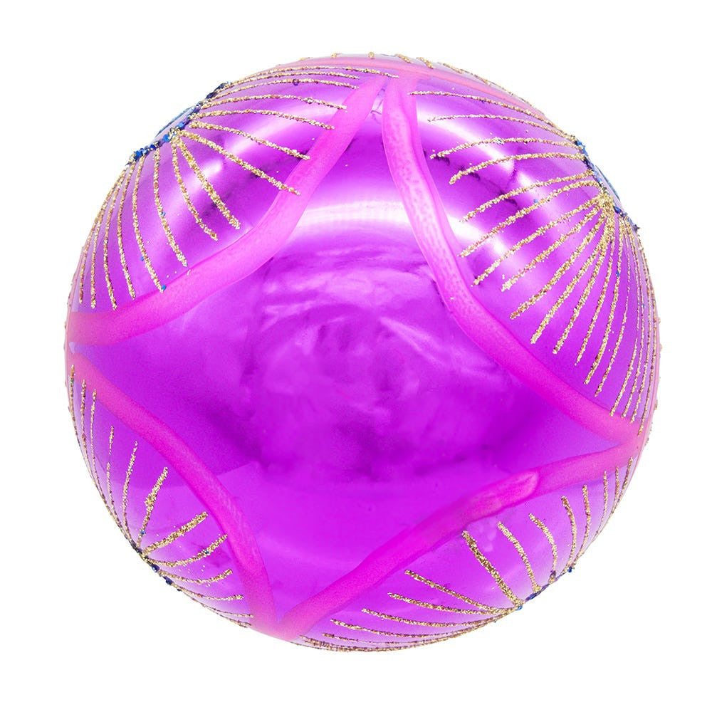 80MM Glass Purple & Blue Peacock Ball Ornaments