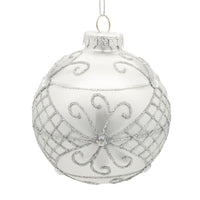 80MM Glass Silver Decorative Ball Ornaments