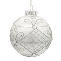 80MM Glass Silver Decorative Ball Ornaments