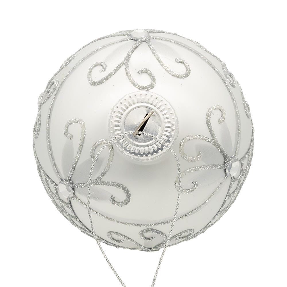 80MM Glass Silver Decorative Ball Ornaments