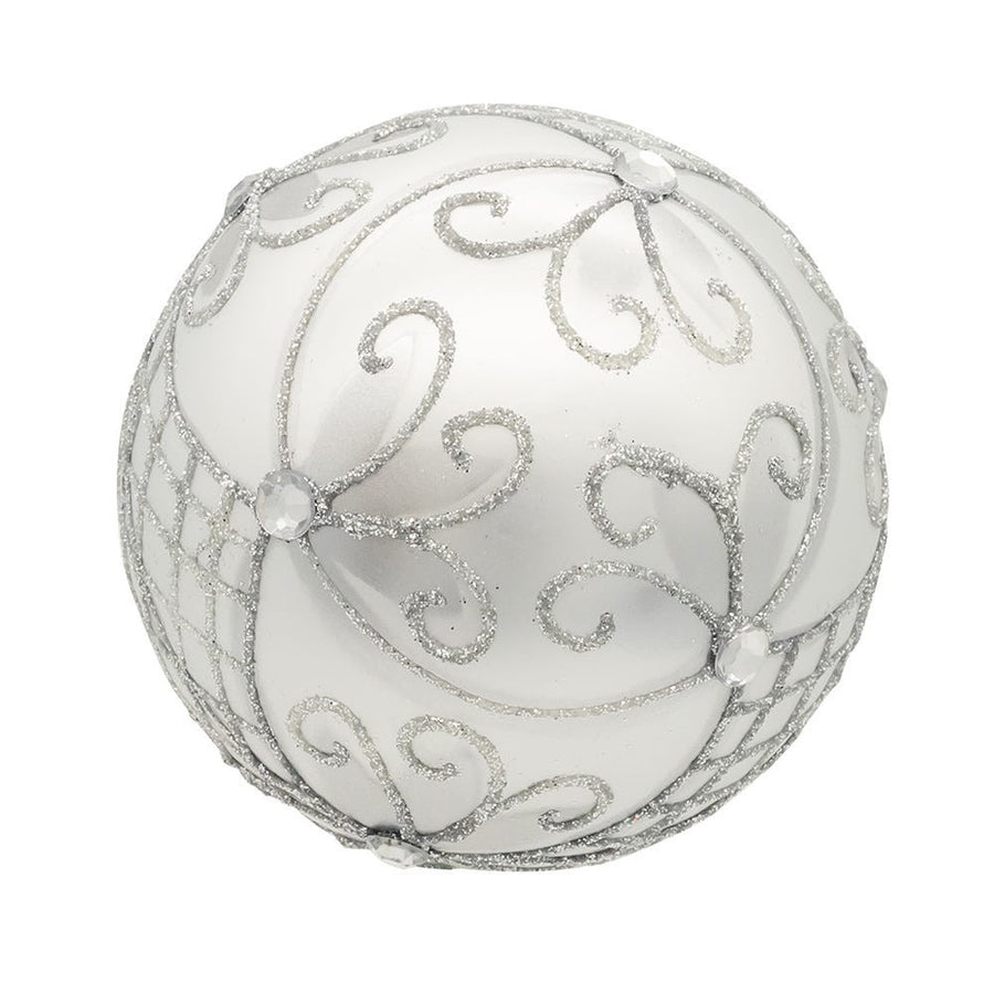 80MM Glass Silver Decorative Ball Ornaments
