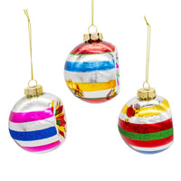 80MM Glass Multicolor Reflector Ornaments