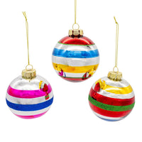 80MM Glass Multicolor Reflector Ornaments