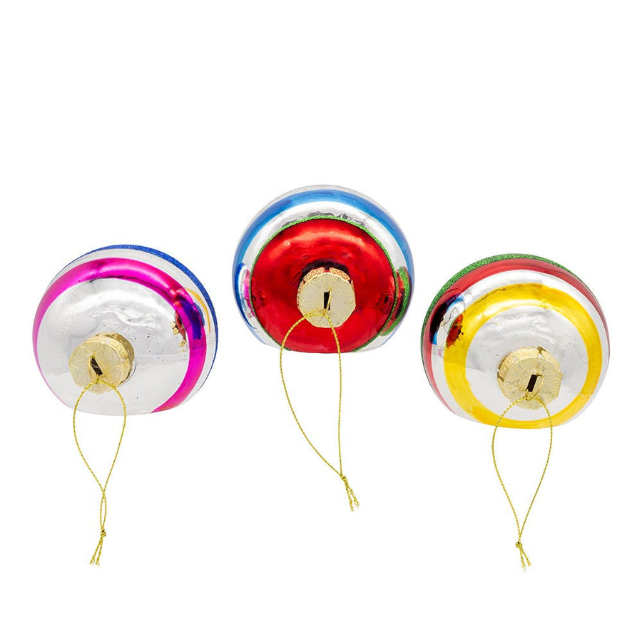 80MM Glass Multicolor Reflector Ornaments