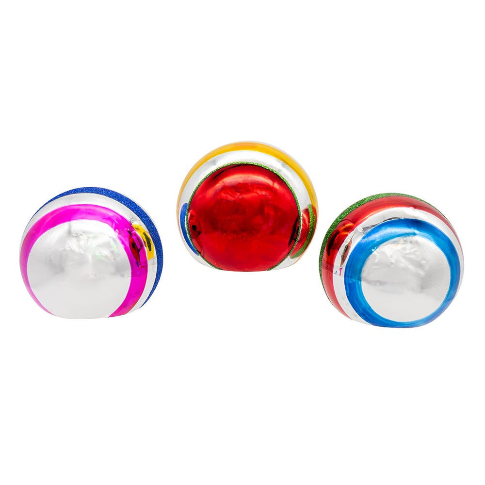 80MM Glass Multicolor Reflector Ornaments