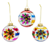 80MM Glass Multicolor Reflector Ornaments
