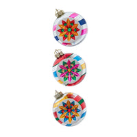 80MM Glass Multicolor Reflector Ornaments