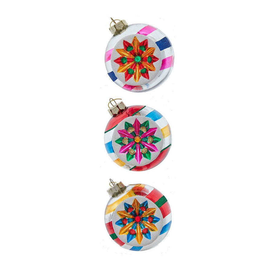 80MM Glass Multicolor Reflector Ornaments