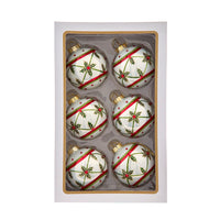 80MM Glass White, Red & Green Holly Berry Ball Ornaments