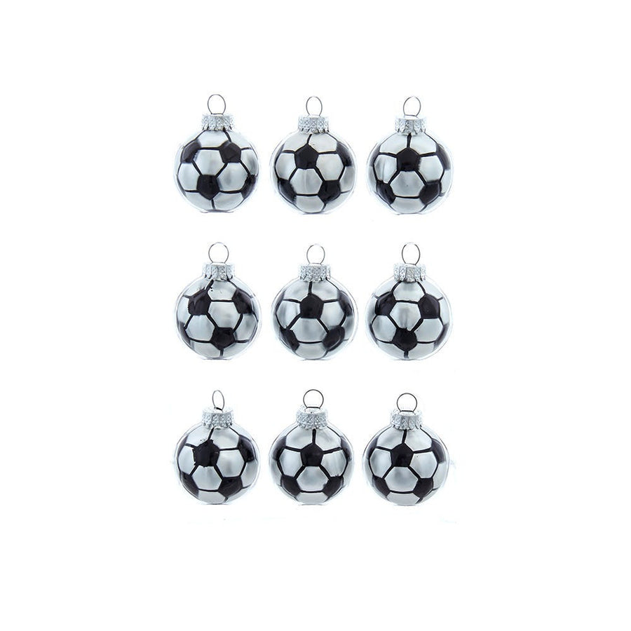 Glass Sports Ball Ornaments, 9-Piece Box
