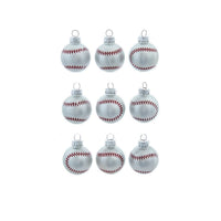 Glass Sports Ball Ornaments, 9-Piece Box