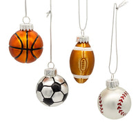 Glass Sports Ball Ornaments, 9-Piece Box