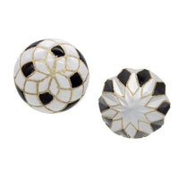 80MM Glass Black, White & Gold Checkered Ball Ornaments