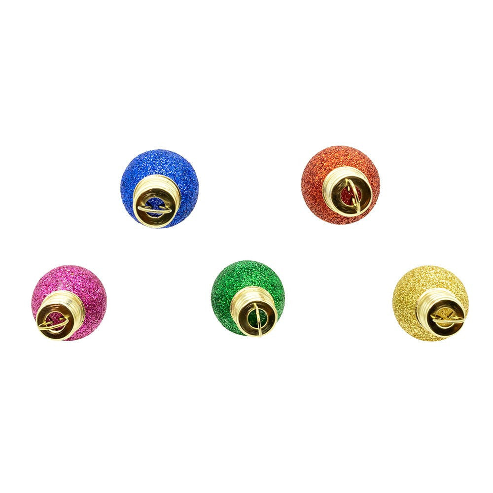 1.8" Glass Multicolor Glittered Bulb Ornaments