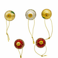 35MM Glass Gold, Green & Red Ball & Finial Ornaments