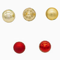 35MM Glass Gold, Green & Red Ball & Finial Ornaments