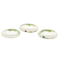 100MM Glass Cardinal With Holly Berry Flat Ball Ornaments