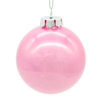 80MM Glass Pearlized Pink Ball Ornaments