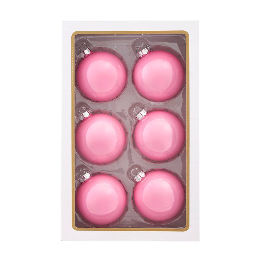 80MM Glass Pearlized Pink Ball Ornaments