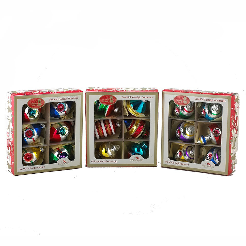 Early Years Glass Striped Reflector Ornaments