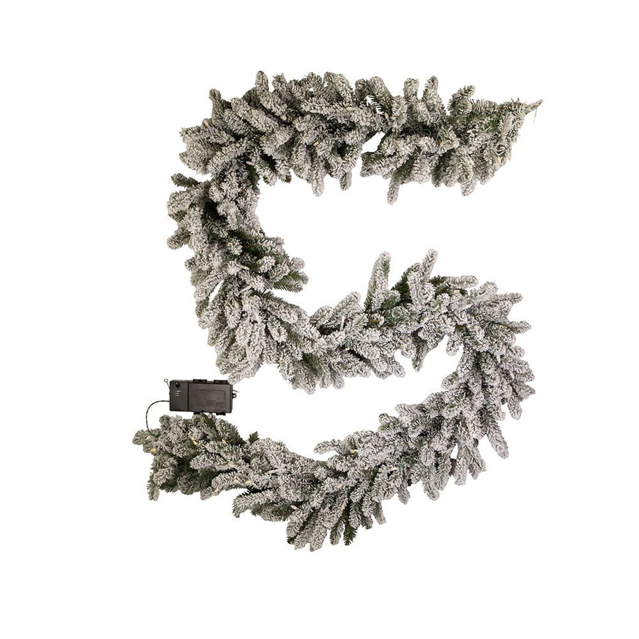 9' Pre-Lit Warm White LED Vail Pine Garland