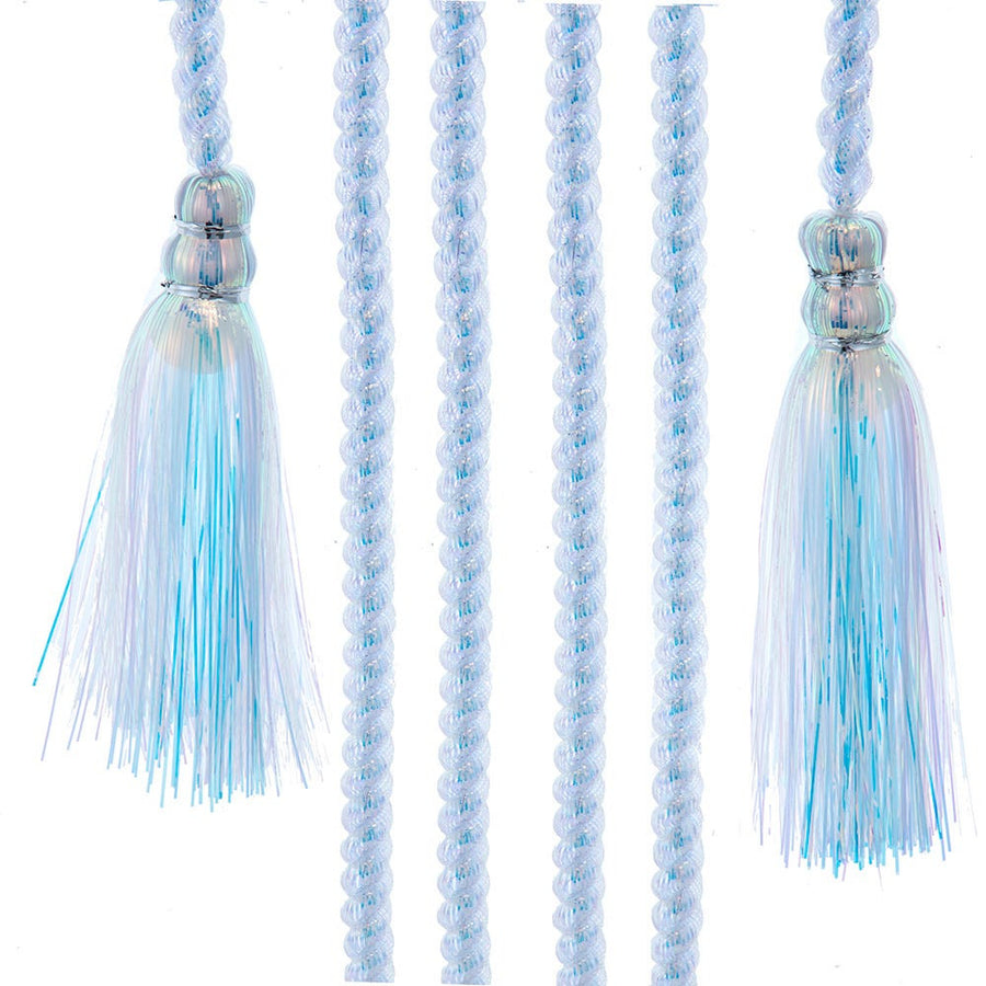 11.10" Iridescent Silver Coil With Tassels Tinsel Garland