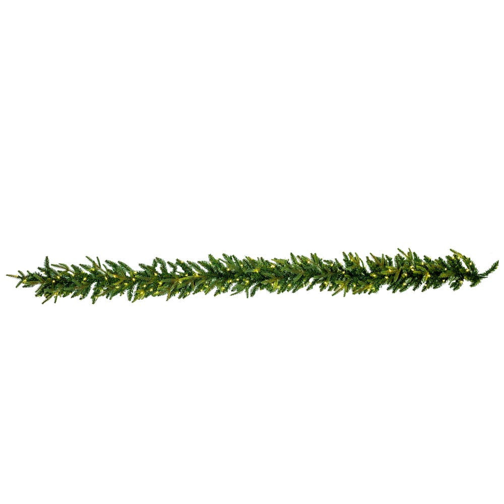 9' Pre-Lit Warm White Incandescent Grand Fir Garland