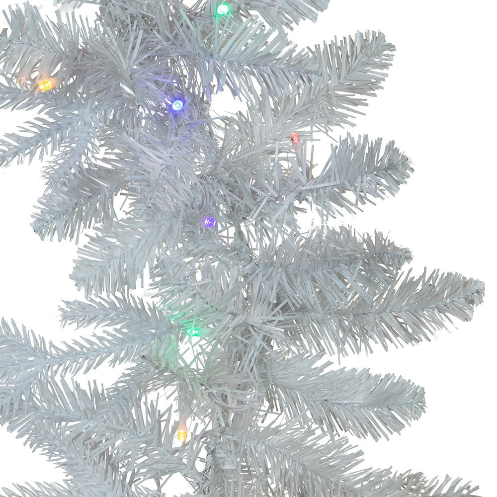 9' Pre-Lit Multicolor LED Jackson White Pine Garland