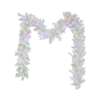 9' Pre-Lit Multicolor LED Jackson White Pine Garland