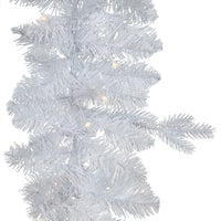 9' Pre-Lit Warm White LED Jackson White Pine Garland