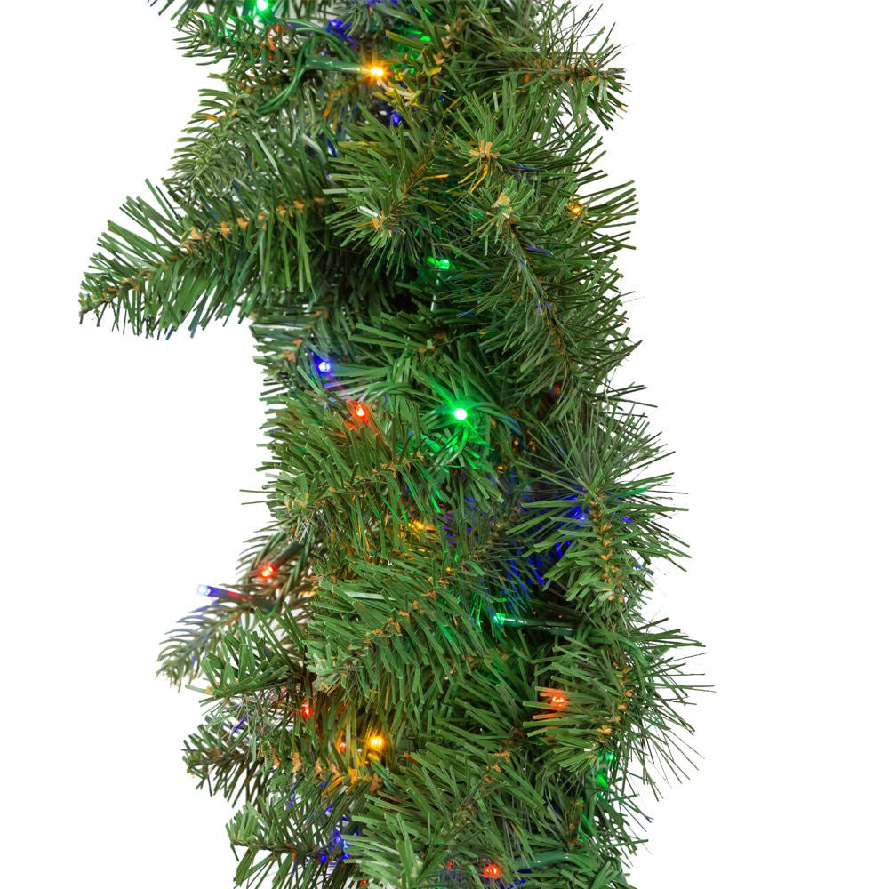 9' Pre-Lit Multicolored Cluster LED Noble Fir Garland