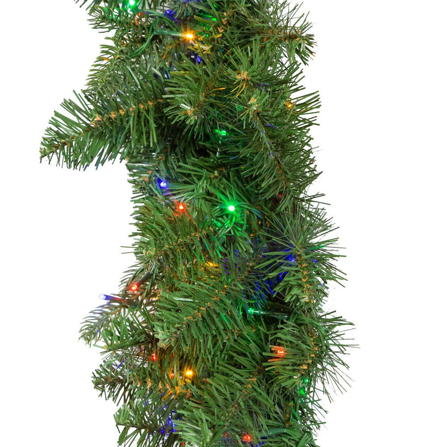 9' Pre-Lit Multicolored Cluster LED Noble Fir Garland