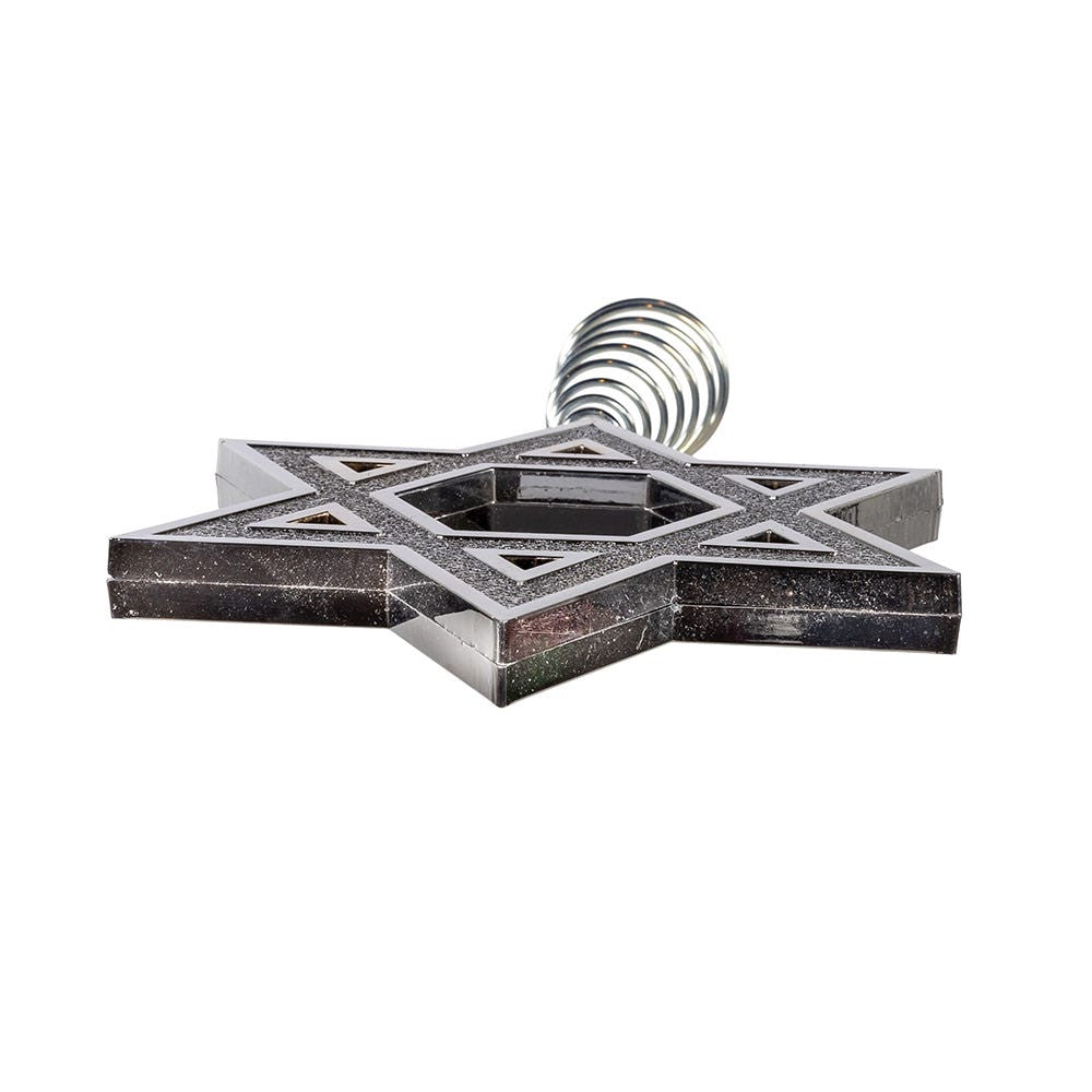 13.7" Un-Lit Silver Hanukkah Treetop