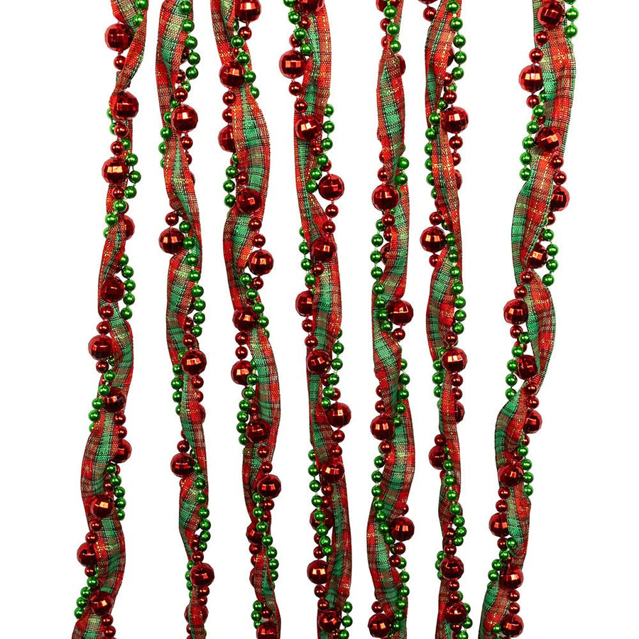 Plaid Ribbon Bead Garland