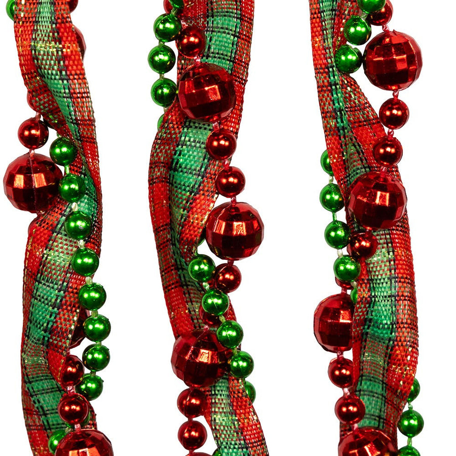 Plaid Ribbon Bead Garland