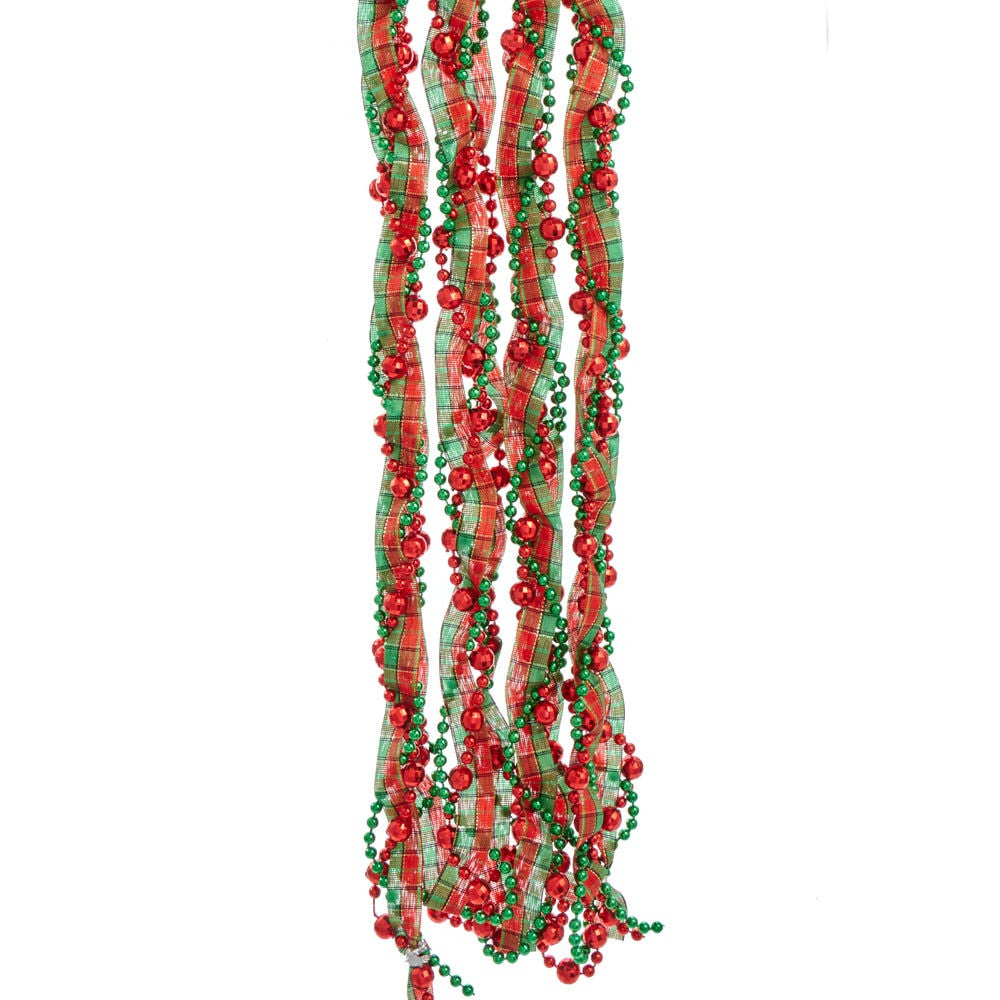 Plaid Ribbon Bead Garland